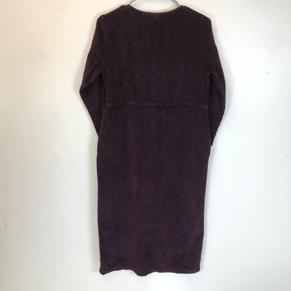 L.L. Bean Womens Brown Corduroy  Button Front Collarless Prairie Dress 6P Petite - Picture 4 of 5